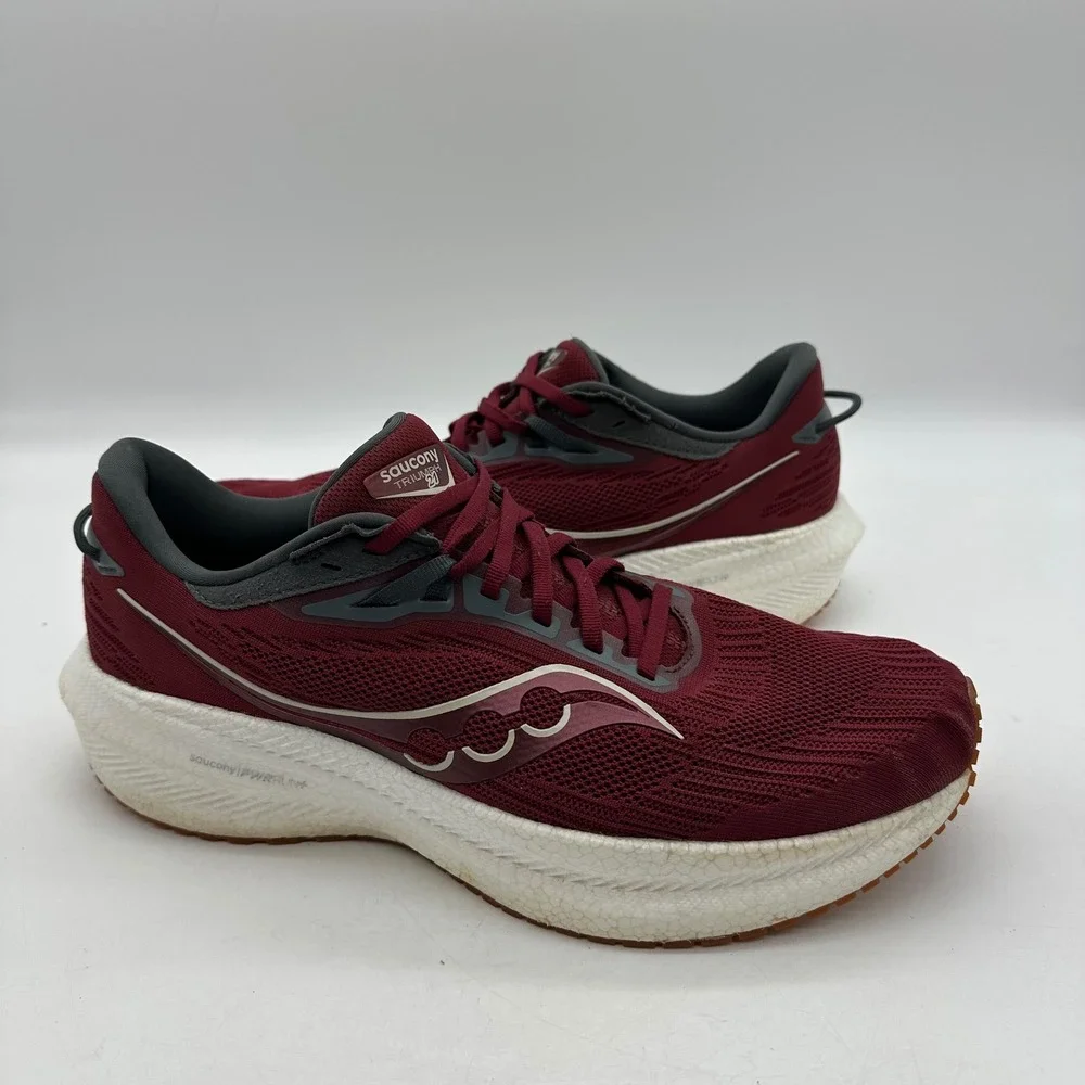 Saucony S20881-50 Mens 11 Triumph‎ 21 PWRRUN+ Cushioning Maroon Running Shoes